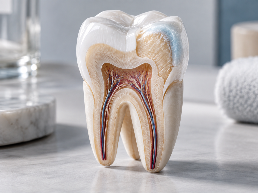 Dentin tabakası ve sıcak soğuk diş hassasiyetinin temsili